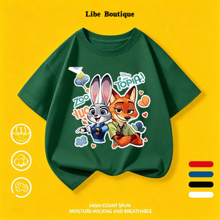 (Giao hàng trong 24 giờ) Áo Thun Unisex In Thỏ Và Cáo Hoạt Hình, Thoáng Mát Thấm Mồ Hôi