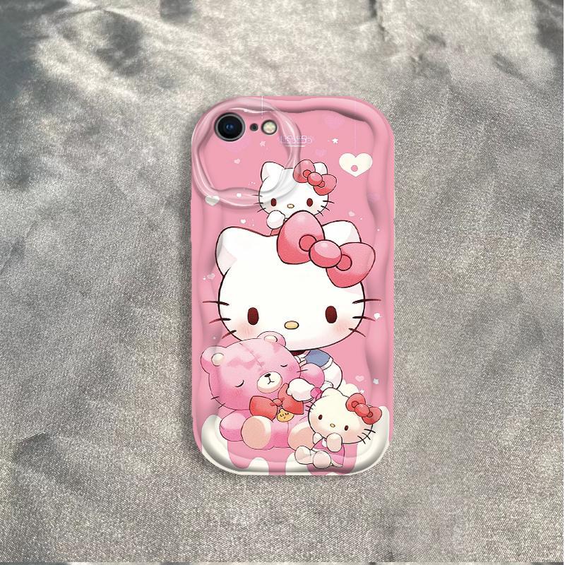 Ốp Silicon Hoạt Hình Cho iPhone 6 6S 6 Plus 6S Plus 7 8 Plus SE 2020 Vỏ Điện Thoại Mềm 3D TPU Kitty Sinh Viên Ốp Lưng Chống Sốc