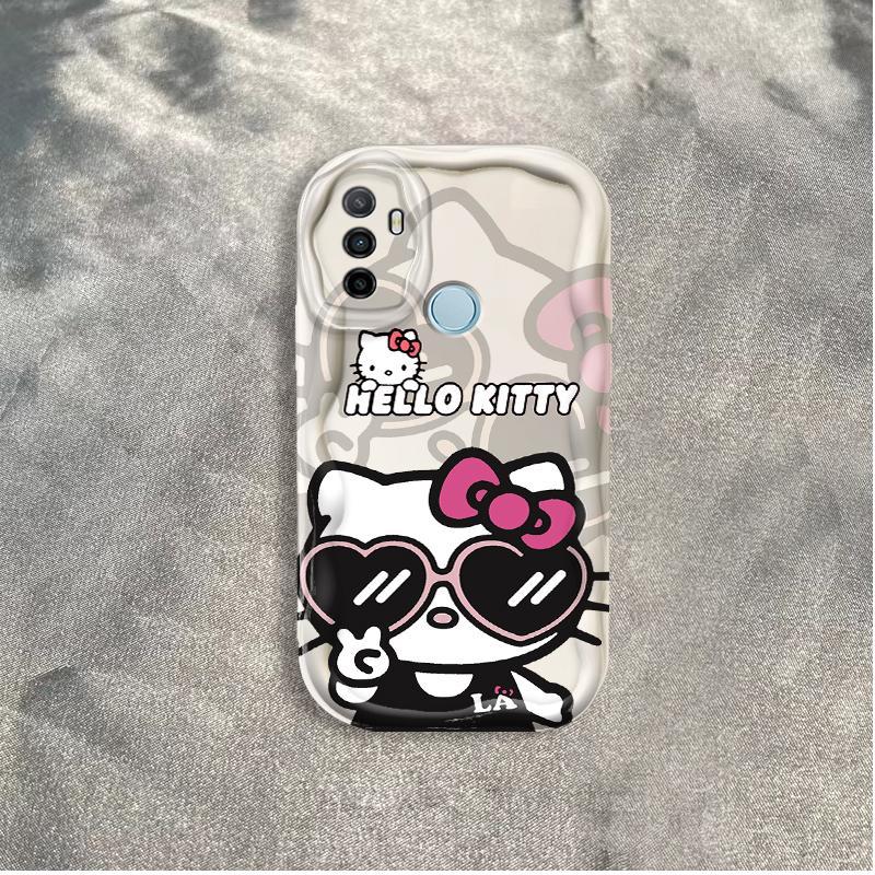 Ốp Silicon Hoạt Hình Cho OPPO A53 A33 2020 A32 Điện Thoại Thông Minh 3D Mềm Ốp lưng TPU Họa Tiết Da Báo Kitty Ốp Lưng Chống Sốc