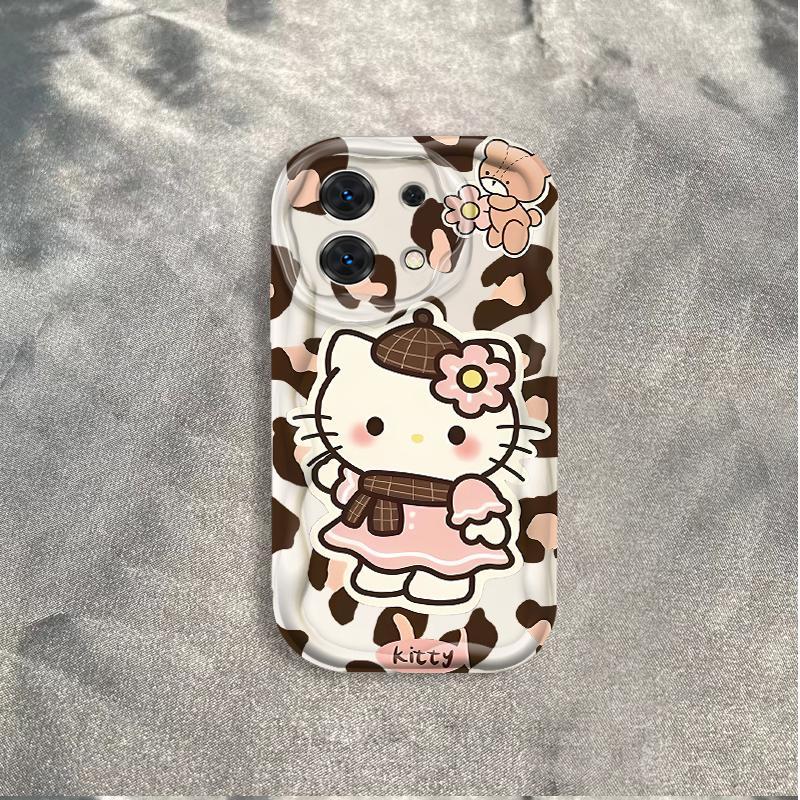 Ốp Silicon Hoạt Hình Cho Redmi Note 13 Pro 4G 5G POCO M6 Pro 4G Kem 3D Mềm Vỏ Điện Thoại TPU Da Báo Kitty Ốp Lưng Chống Sốc
