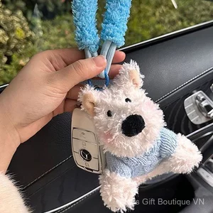 Túi móc khóa Scribble Puppy West Highland Mặt dây chuyền sang trọng