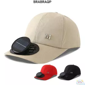 Mũ bóng chày BRARAA, có quạt chạy bằng điện​​ Mũ chống nắng thoáng khí, Mũ chống nắng có thể sạc lại thời trang Mũ quạt khô nhanh ngoài trời