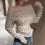 Áo thun dài tay chấm bi kiểu Pháp dành cho nữ Mùa hè Phong cách mới Slim-Fit