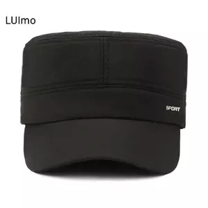 LUImo Phong Cách Quân Đội Mũ Nam Nữ Màu Nguyên Chất Cotton Flat Top Cap Xuân Hè Thu Có Thể Điều Chỉnh Tấm Che Mũ SBS