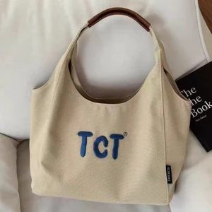 Thiết Kế Nghệ Thuật Thêu Chữ Đi Lại Vải Đeo Vai Nách Túi Thường Ngày Phù Hợp Với Học Sinh Túi Tote
