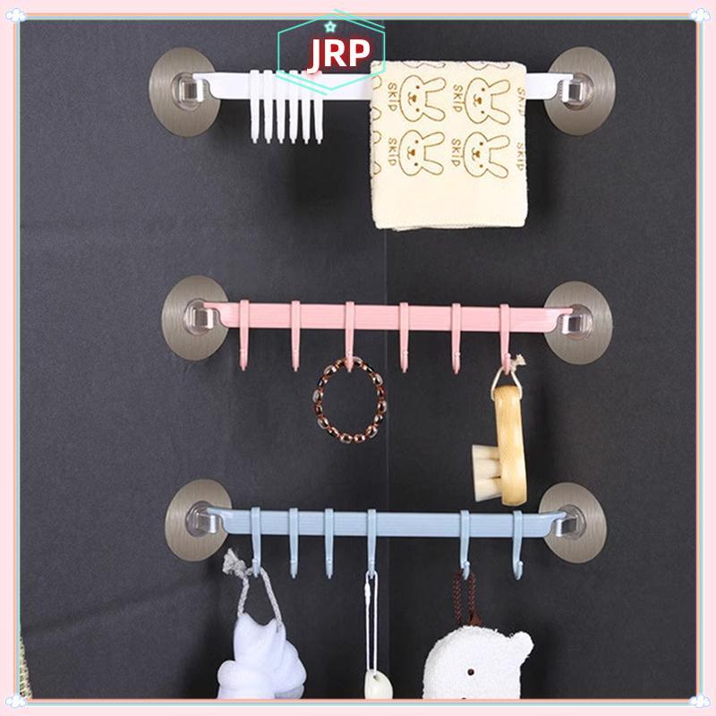 JRP Xanh / Trắng / Hồng Hút Loại Móc 6 Hàng Cho Nhà Bếp Phòng Tắm Góc Treo Không Có Dấu Hiệu Móc Treo JRP