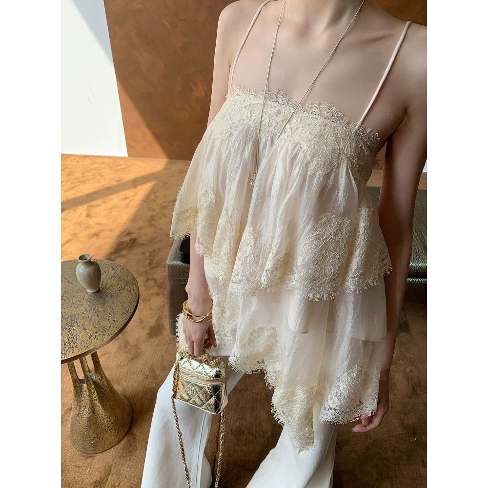 Milyfashion Ren Rời Sling Top Nhỏ Ba Lê Phong Cách Y2K Phong Cách Mới Pure Desire Slimer Look BCWA