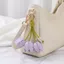 Mặt dây chuyền móc khóa CQCJ, Túi tông màu vàng hạt quyến rũ, Da thời trang như hoa Tulip Phong cách tua rua hoa trang trí túi móc khóa