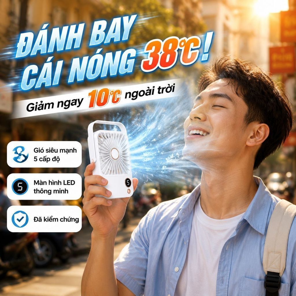 ⚡Ship Nhanh⚡Quạt mini sạc USB di động tiện lợi | Quạt cầm tay bàn gió mạnh gọn nhẹ | Quạt để bàn sạc pin nhỏ gọn dễ mang