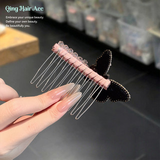 Hồng Kim Cương Giả Bướm Công Nghiệp Nặng Nhẹ Sang Trọng Nhấp Nháy Kim Cương Lược Tóc Đầu Sau Cố Định Tóc Dụng Cụ Tiện Dụng Kẹp Tóc Phụ Kiện Tóc Mặt Trên Xuống Lược