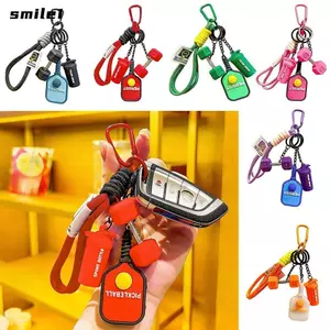 Móc khóa mái chèo Pickleball SMILE, Mặt dây chuyền dòng thể dục có thể tháo rời phong cách mô phỏng, Thời trang có khóa túi quyến rũ