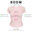 BOOM Áo Baby Tee Nữ Cotton Ôm Body-Áo Thun Ngắn Tay Y2K In Hình PhongCách Mùa Hè, Cổ Tròn Hàng Đầucách hàn quốc phong261
