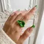 Nhẫn mở hình học WEETW, Nhẫn hoa Calla Men đầy màu sắc có thể điều chỉnh, Nhẫn cổ điển tối giản bằng kim loại phóng đại thanh lịch dành cho nữ