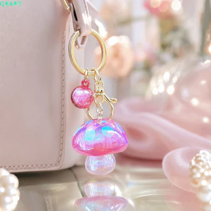 QEARY Nấm Móc Khóa, Đồ Trang Trí Nhiều Màu Sắc Mặt Dây Chuyền Nấm, Lấp Lánh Acrylic Móc Khóa Túi Treo Mặt Dây Chuyền Túi Trang Trí