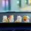 GHX 1 Bộ Hình Động Vật May Mắn Mèo Xe Đồ Trang Trí Hoạt Hình Trung Quốc Luy Wealth Waving Cat Model Trang Trí Máy Tính Để Bàn VN