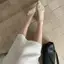 TT Thêu Sandal Mùa Hè Dây Đeo Bằng Mũi Nhọn Giày Cao Gót Dây Đeo Sau