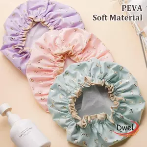 Mũ tắm DWEL, Vỏ tóc tắm hai lớp chống thấm nước, Mũ tắm co giãn có thể điều chỉnh có thể tái sử dụng