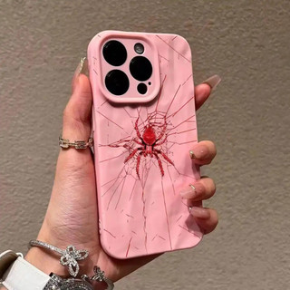 Ốp Bảo Vệ Silicon Mềm Cho iPhone 15 Pro Max a Red Spider 17 Pro XS 13 Pro Max 12 Pro 11 17 Pro Max XSMAX Matte Fold Họa Tiết 14 Pro