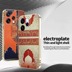 Ốp YJD Cho OPPO Reno14 Pro Reno14F Reno13F Vintage Palace Họa Tiết Series Da Mạ Điện Cạnh Chống Rơi Vỏ Điện Thoại