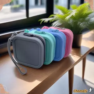 Ví đựng tiền xu Ví đựng tiền xu, Túi du lịch có dây kéo bằng silicon, Túi đựng tai nghe chống nước cổ điển dành cho học sinh