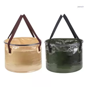 SUIT 20L 30L Dung Tích Xô Gấp Ngoài Trời PVC Cho Người Cắm Trại Hiker Ngư Dân Tiện Lợi Mang Theo Tay Cầm
