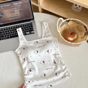 Milyfashion Dây Đeo Vai Rộng In Hình Cố Định Ngực Miếng Lót Bên Ngoài Mặc Sling Y2K Phong Cách Mới Mùa Hè Preppy Phong Cách UFTG