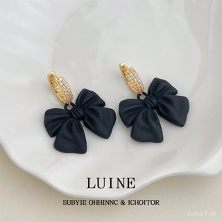 Phong Cách Mới Sơn Zircon Nơ Bông Tai Thời Trang Phóng Đại Cao Cấp Thanh Lịch Ngọt Ngào Cô Gái Tính Khí Niche Bông Tai