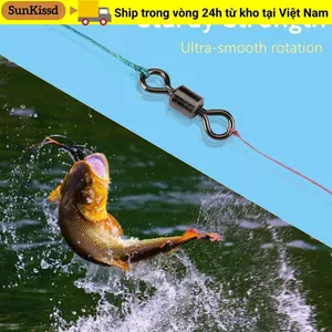 SUNKISSD 100 Cái / lốc Câu Cá Cán Xoay Kết Nối Nhiều Kích Cỡ Chịu Lực Thùng Bền Chắc Chắn Vòng