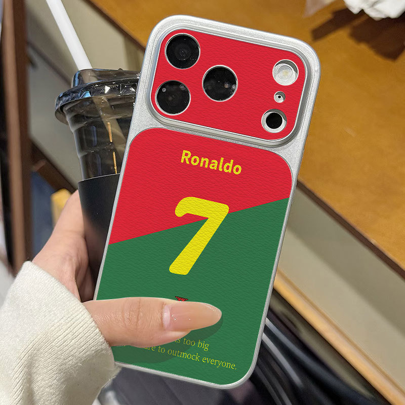Ốp lưng iPhone Họa tiết da phong cách mạ Bồ Đào Nha Số 7 iPhone 17 16 15 14 13 12 11 Pro Max Plus Max