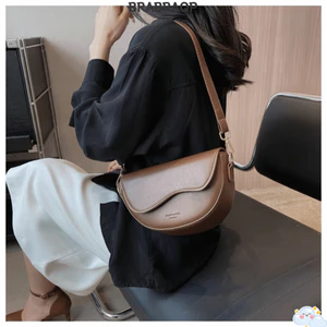 Túi đeo chéo BRAAA, Túi đeo vai thiết kế nắp da PU, Dây đeo vai rộng màu trơn thời trang Túi đeo vai nhỏ nữ bé gái