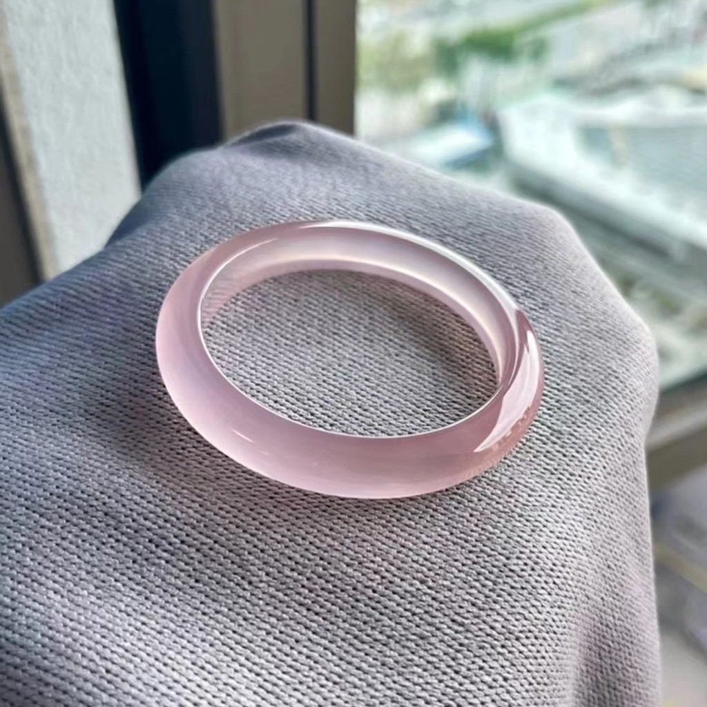 Vòng tay mắt mèo màu hồng cổ tích Băng cao tự nhiên
