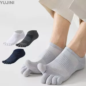 Tất năm ngón YUJINI, Tất ngón chân Serasox màu trơn thoáng khí, Tất chân trần hấp thụ mồ hôi chất lượng Tất thuyền mỏng dành cho nam