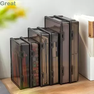 Hộp lưu trữ chứng chỉ TUYỆT VỜI, Hộp đựng hồ sơ A4 bằng nhựa trong suốt, Hộp phân loại dữ liệu A4 đa chức năng chống bụi bền bỉ Văn phòng trường học