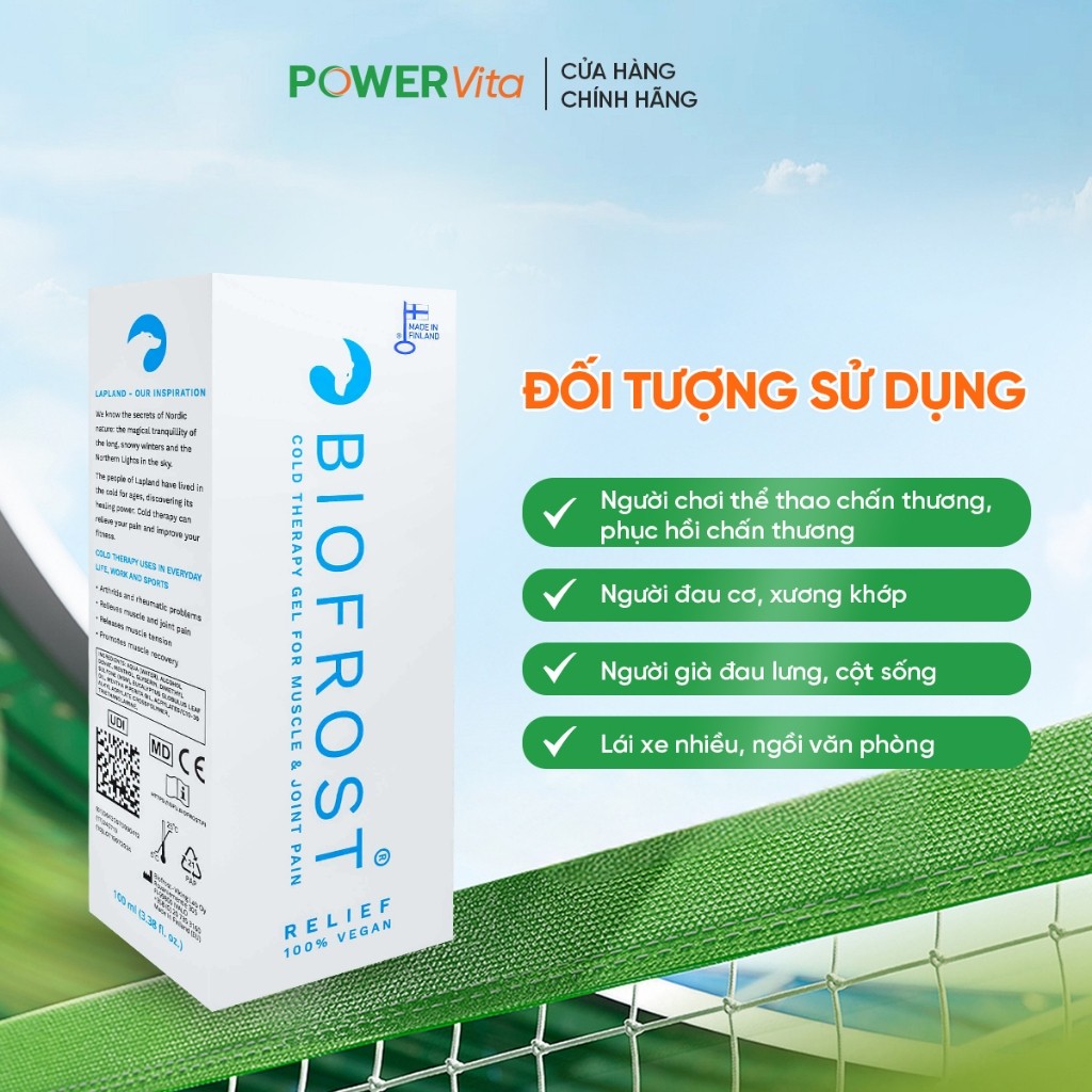 BIOFROST® RELIEF Gel Giảm Đau Tác Động Kép Lạnh - Nhập Khẩu Chính Hãng Phần Lan - Tuýp 100ml