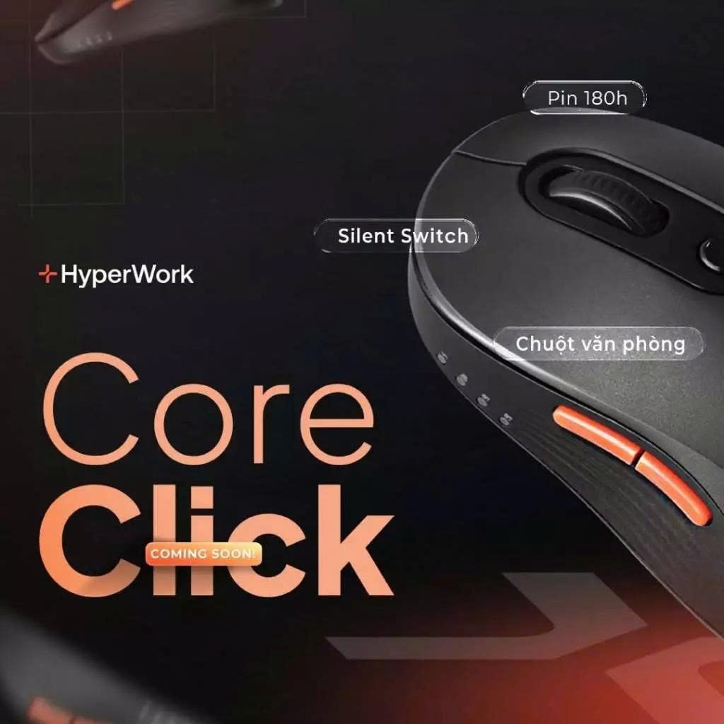 [MỚI] Chuột không dây HyperWork Core Click HPW MS.CCM-01 BLK - Bảo Hành 12 Tháng