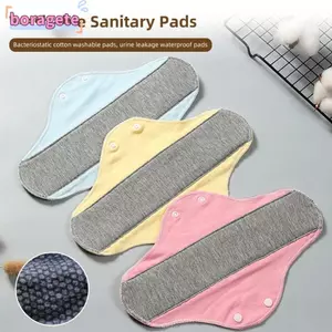 Băng vệ sinh bằng vải kinh nguyệt BORAGETE, Tã mềm mại chống trượt cho người lớn, Người cao tuổi ngăn ngừa rò rỉ nước tiểu Tấm lót vệ sinh nữ tính có thể tái sử dụng