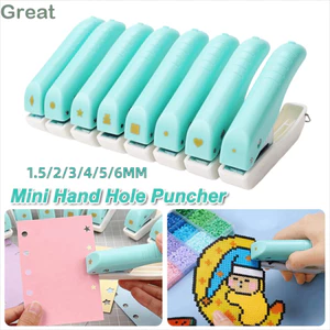 Đục lỗ hạt Perler TUYỆT VỜI, Khẩu độ đa chức năng Máy đục lỗ cầm tay Mini 1,5-6mm, Dụng cụ dập nổi sổ lưu niệm DIY cầm tay Giấy đục lỗ Đồ dùng văn phòng trường học