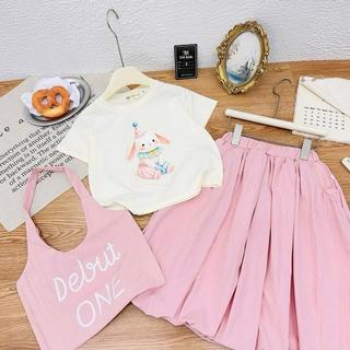 S229-[tomnaukids][KÈM TÚI] Set 3ct áo thun phối chân váy bí cho bé gái size từ 8-35Kg