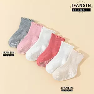 IFASIN 6 Đôi Tất Trẻ Sơ Sinh, Tất Sàn Thiết Kế Xù Tất Chống Trơn Trượt, Thoải Mái 6 Đôi Gói Vải Thoáng Khí Tất Sơ Sinh Tất Cho Bé Trai