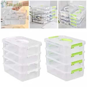 YUUKII 1 Cái Hộp Sắp Xếp Trang Điểm, Ngăn Kéo Bàn Để Bàn Sắp Xếp Lưu Trữ, Văn Phòng Trường Học Nhựa 4 Lớp Hộp Đựng Trang Sức Thùng