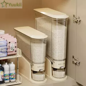 Trống Cơm YUUKII, Hộp Cơm Chiều Rộng 12CM Chống Ẩm, Hộp Cơm Kín Chống Ẩm Trong Suốt Hoàn Toàn Chống IInsect Bảo Quản Gạo Hạt