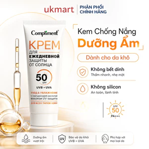 Kem Chống Nắng Compliment SPF50+ Mỏng Nhẹ, Chống Trôi, Độ Che Phủ Cao, Cấp Ẩm Cho Da Khô 50ml