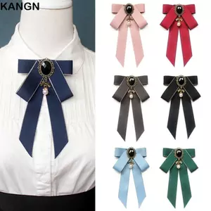 KANGN Nơ Trâm Cài, Phụ Kiện Trang Sức Trang Trí Cổ Thắt Nơ, Sang Trọng Kim Cương Giả Hợp Kim Pha Lê Kim Cương Giả Bowtie