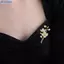Bluelover Retro Tính Khí Xanh Jasmine Thổ Cẩm Dành Cho Nữ Đám Cưới Tiệc Văn Phòng Thổ Cẩm Quà Tặng Quần Áo Pin Phụ Kiện Trang Trí Mới