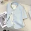 Áo Blazer ngắn tay màu xanh da trời dành cho nữ 2026 Áo kiểu Pháp cao cấp nổi tiếng được vận chuyển trong vòng 6.23