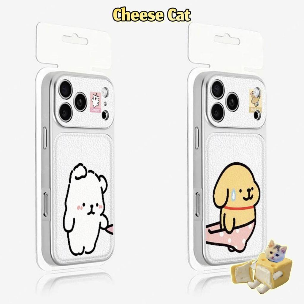 Ốp điện thoại iPhone 13 14 15 Plus 16 17 Pro Max XR Xs Max 11 12 Pro Bao da bảo vệ chú chó con ngộ nghĩnh
