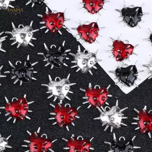 PNPIA- 10 Chiếc Gothic Trái Tim Gai Spike Charm Punk Nelace Bông Tai DIY Phụ Kiện Cho Trang Sức Thủ Công Làm