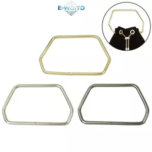 E-WOITD 11.7CM Tay cầm kim loại hình thang lục giác mạnh mẽ cho túi xách Phần cứng hành lý Túi DIY Phụ kiện Hộp quà tặng Dây đeo Vàng Bạc Ví Khung E-WOITD