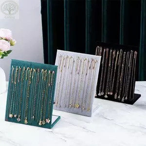 Giá trưng bày vòng tay AMPU, Kệ trưng bày vòng cổ treo lớn, Bảng trưng bày vòng tay 12 / 24 móc có thể tháo rời bằng gỗ