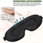 Mắt ngủ PYCOU, Memory Foam Soft Comfortable Blackout Eye, Dây đeo có thể điều chỉnh thoáng khí di động Du lịch Eye Sleep
